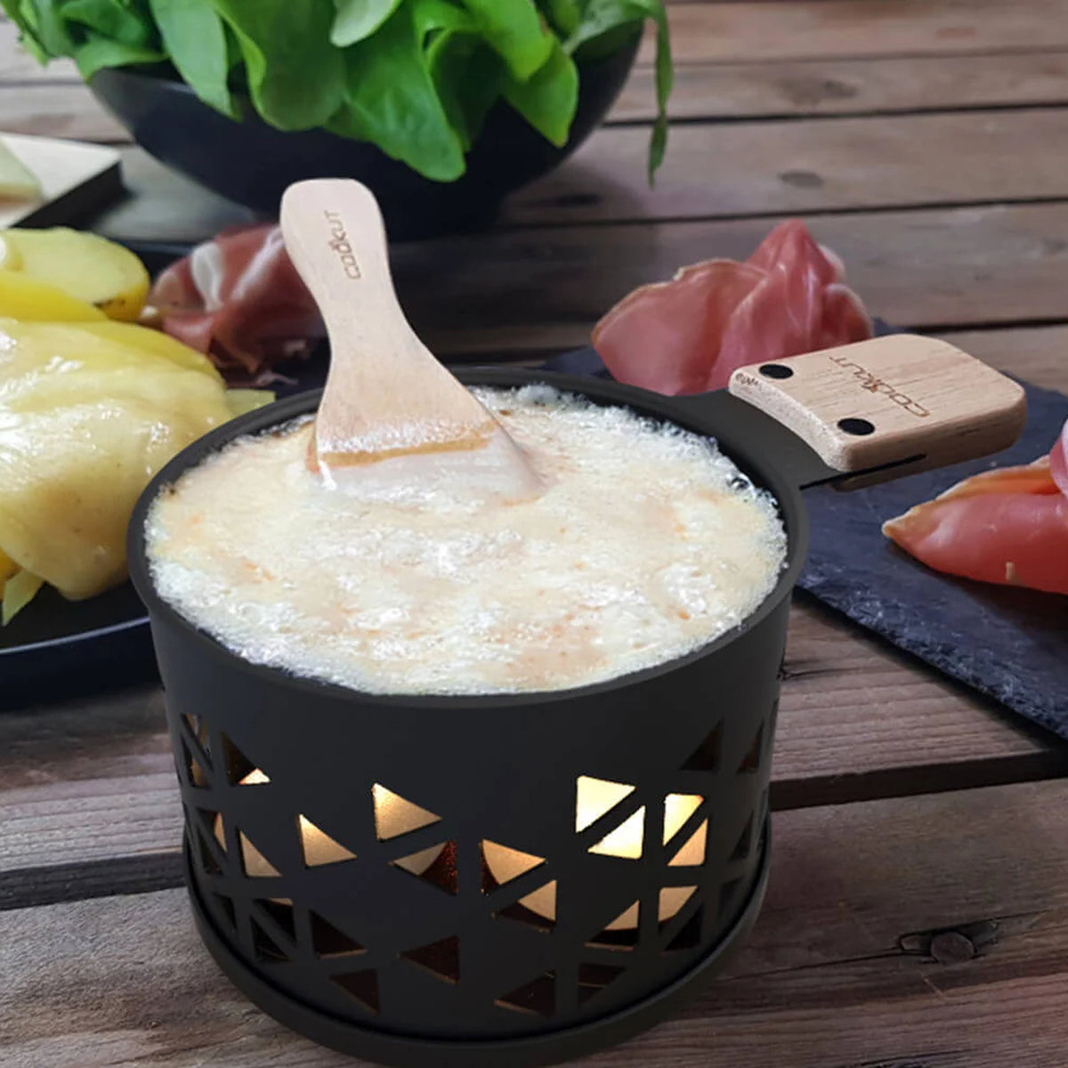 Raclette à la bougie pour 2 avec design origami élégant