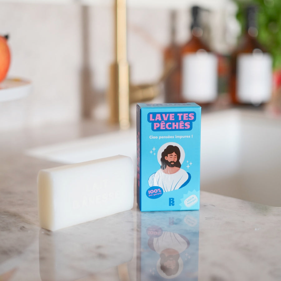 Savon au lait d'ânesse avec texture marbrée unique