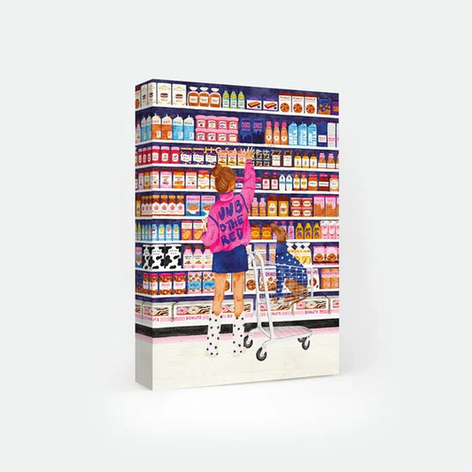 Puzzle Sugar Market avec une jeune fille et son chien en action