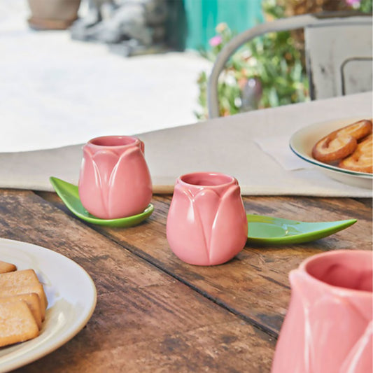 Duo de Tasses à Café en forme de Tulipe