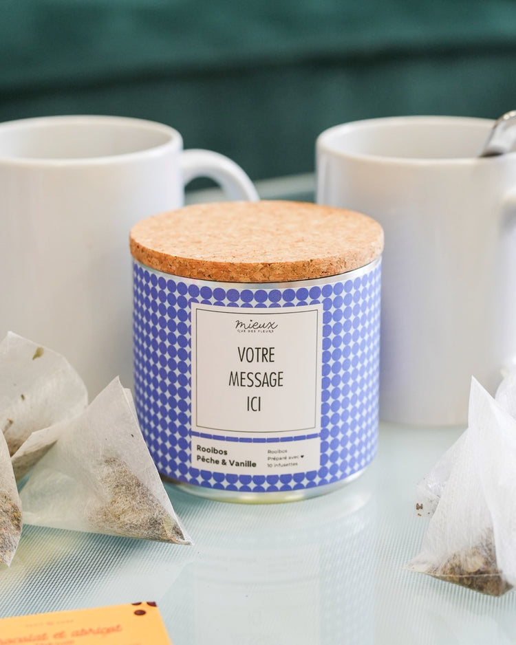 Boîte de thé personnalisée avec photo sur le couvercle