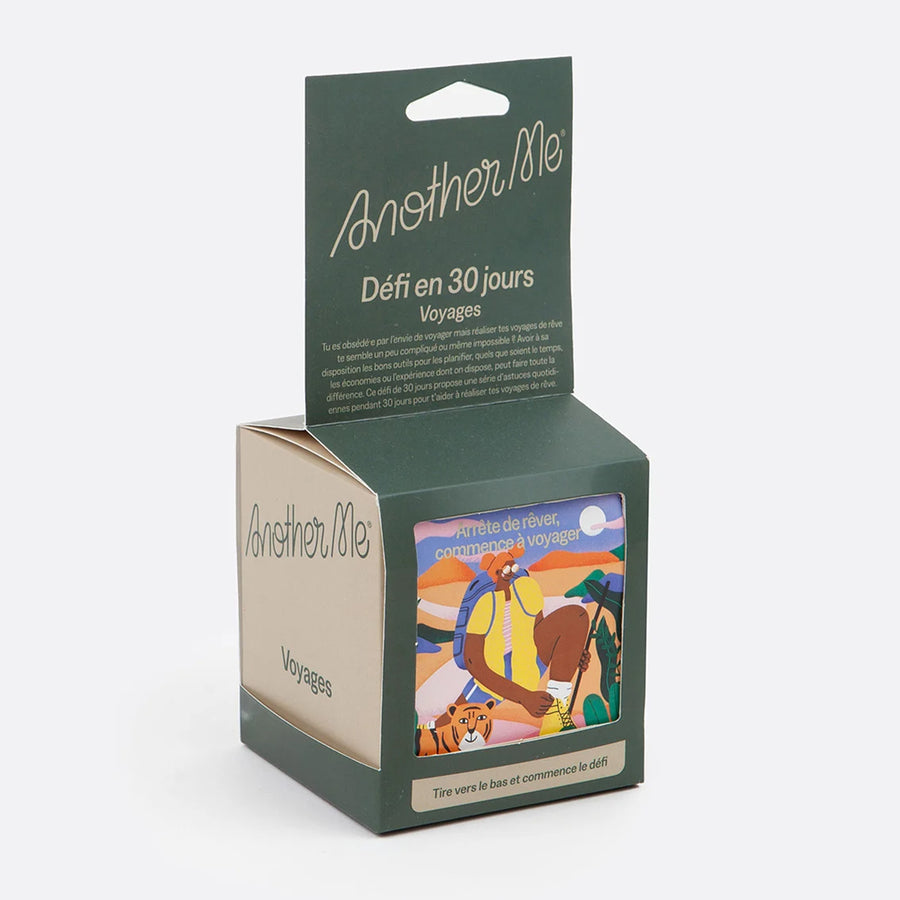 Couverture du défi de voyage avec des illustrations colorées