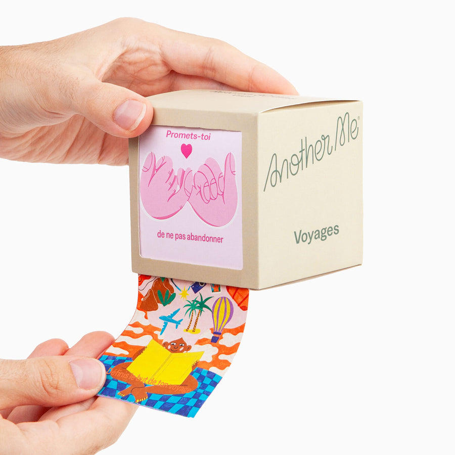 Couverture du défi de voyage avec des illustrations colorées