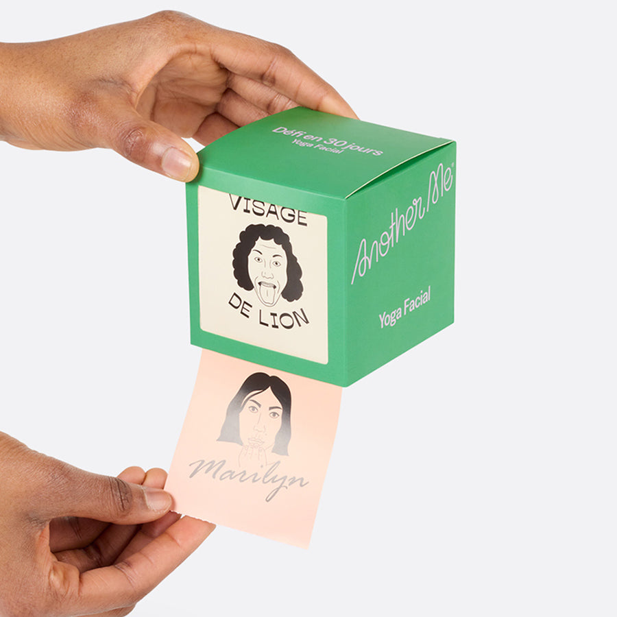 Illustration des défis de yoga visage avec exercices variés