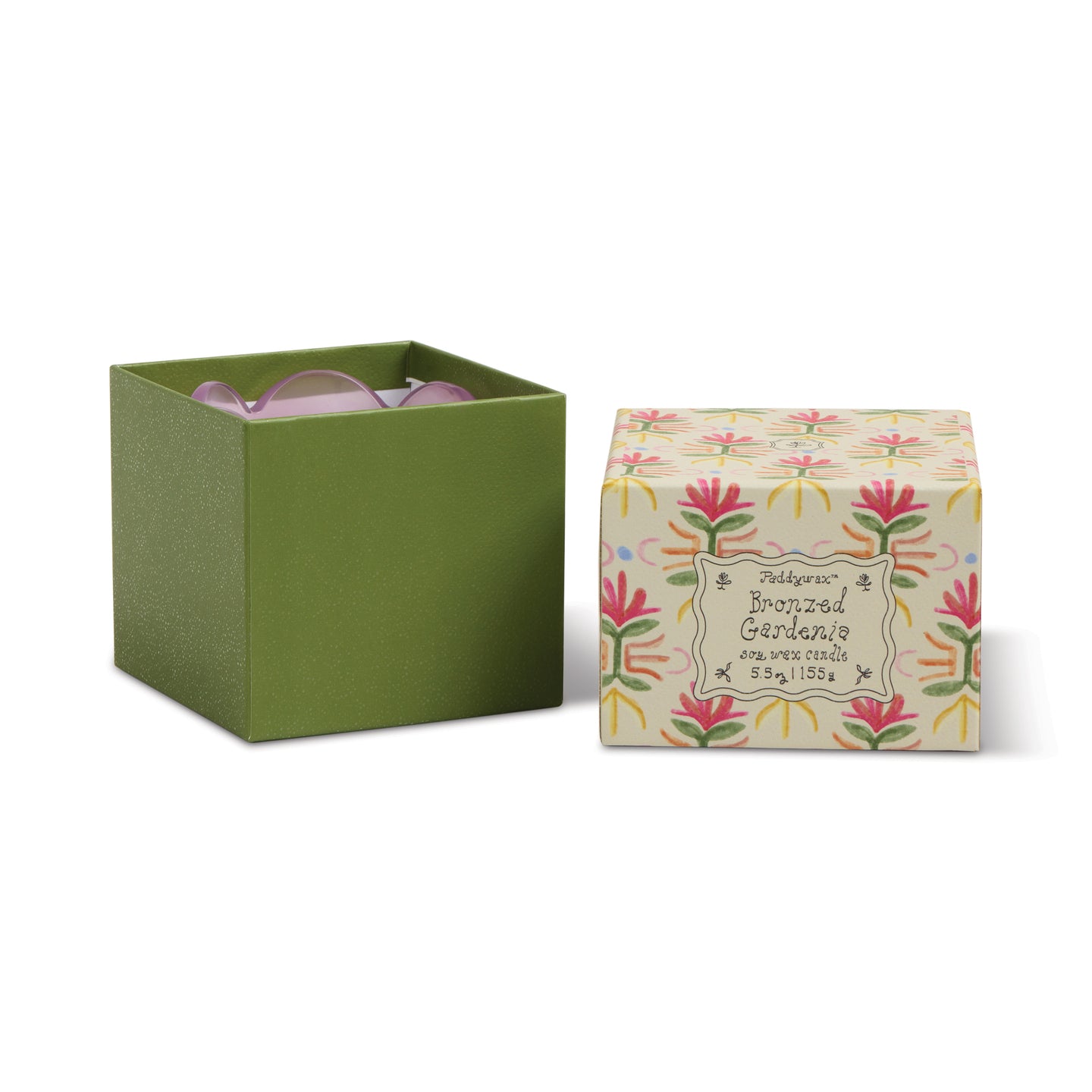 Bougie tulipe lila avec texture délicate et parfum gardenia