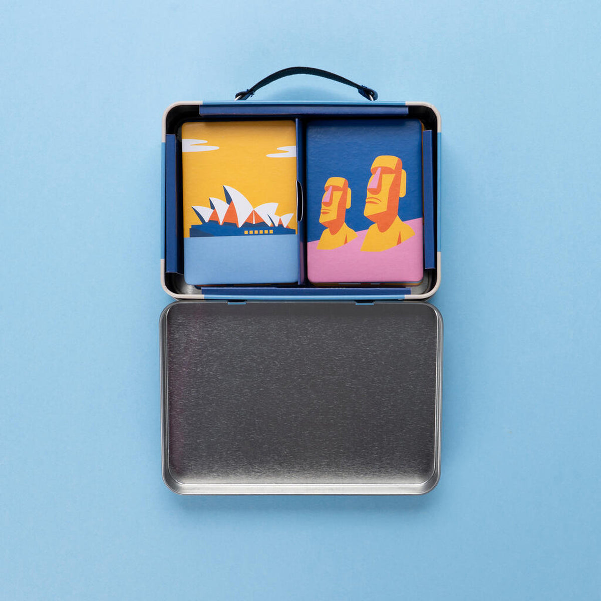 Mini-valise en métal du jeu de memory pour voyages