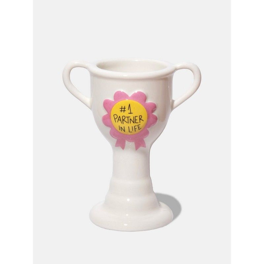 Trophée en forme de coupe avec inscription 'Partner in life