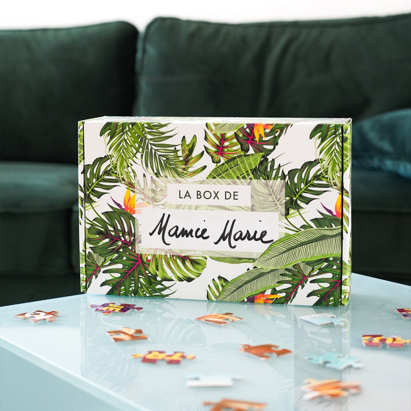 Cool box personnalisable avec motif tropical vibrant.