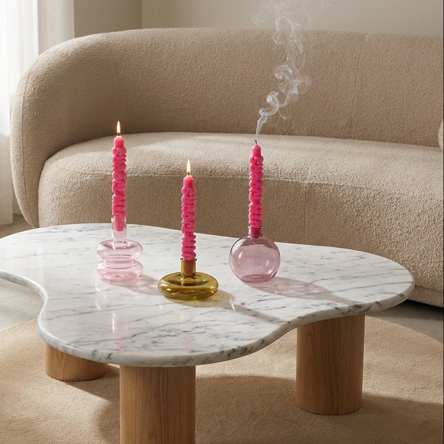 Bougie JTM toujours avec message tendre sur fond clair