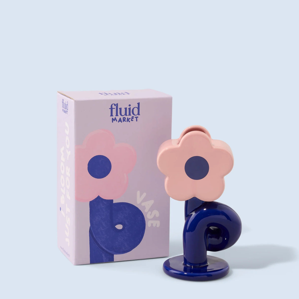 Vase Fleur Loop en forme de boucle sur fond clair