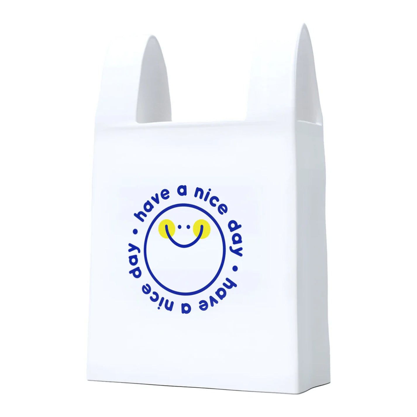 Vase en forme de sac de shopping avec motif smiley