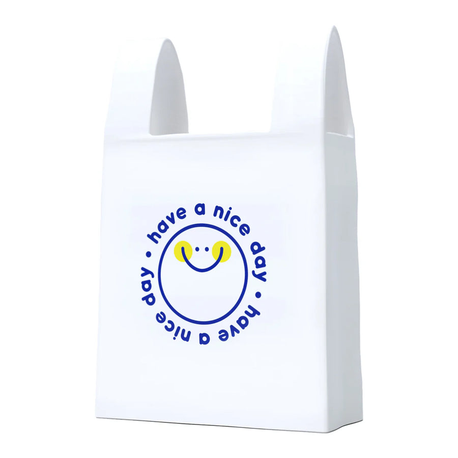 Vase en forme de sac de shopping avec motif smiley