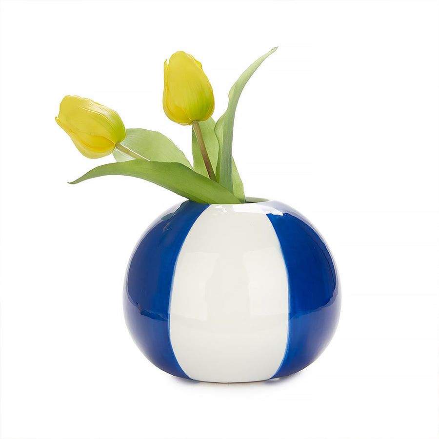 Vase en forme de ballon de plage avec rayures colorées