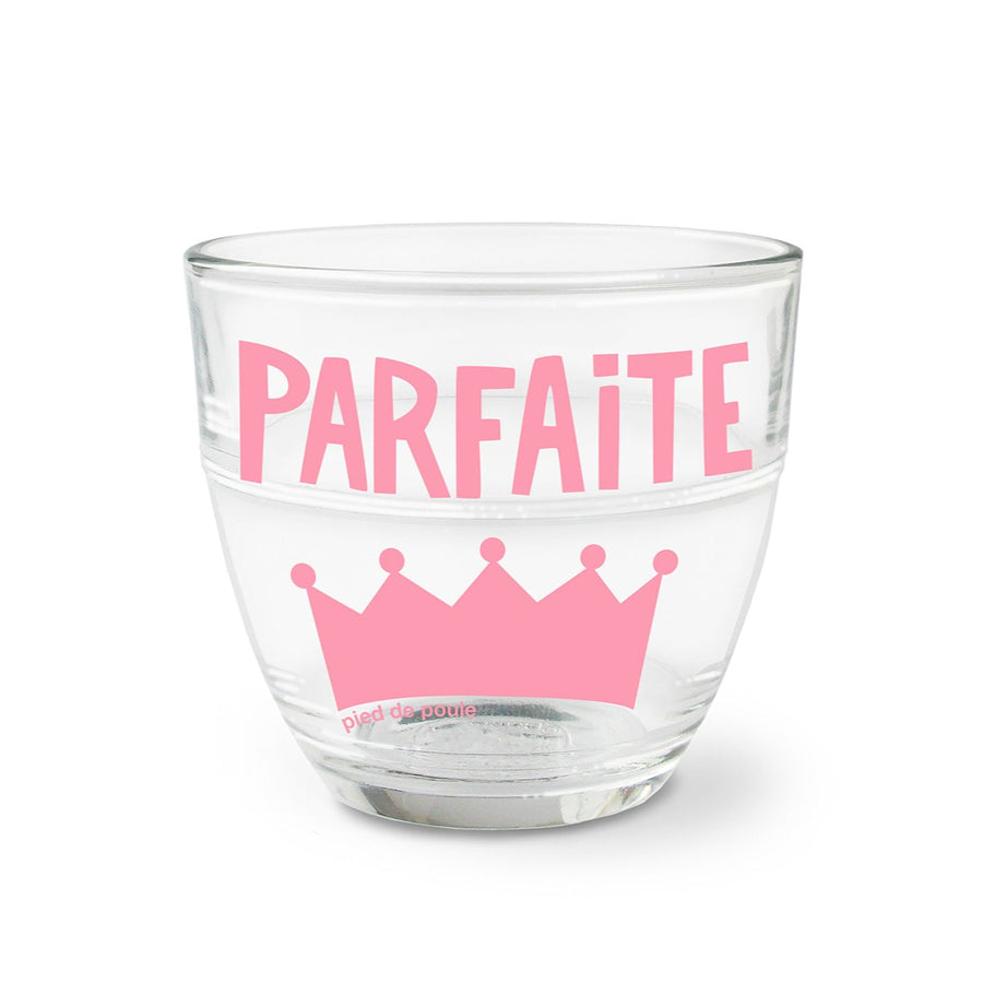 Verre Duralex Parfaite avec inscription sur fond transparent