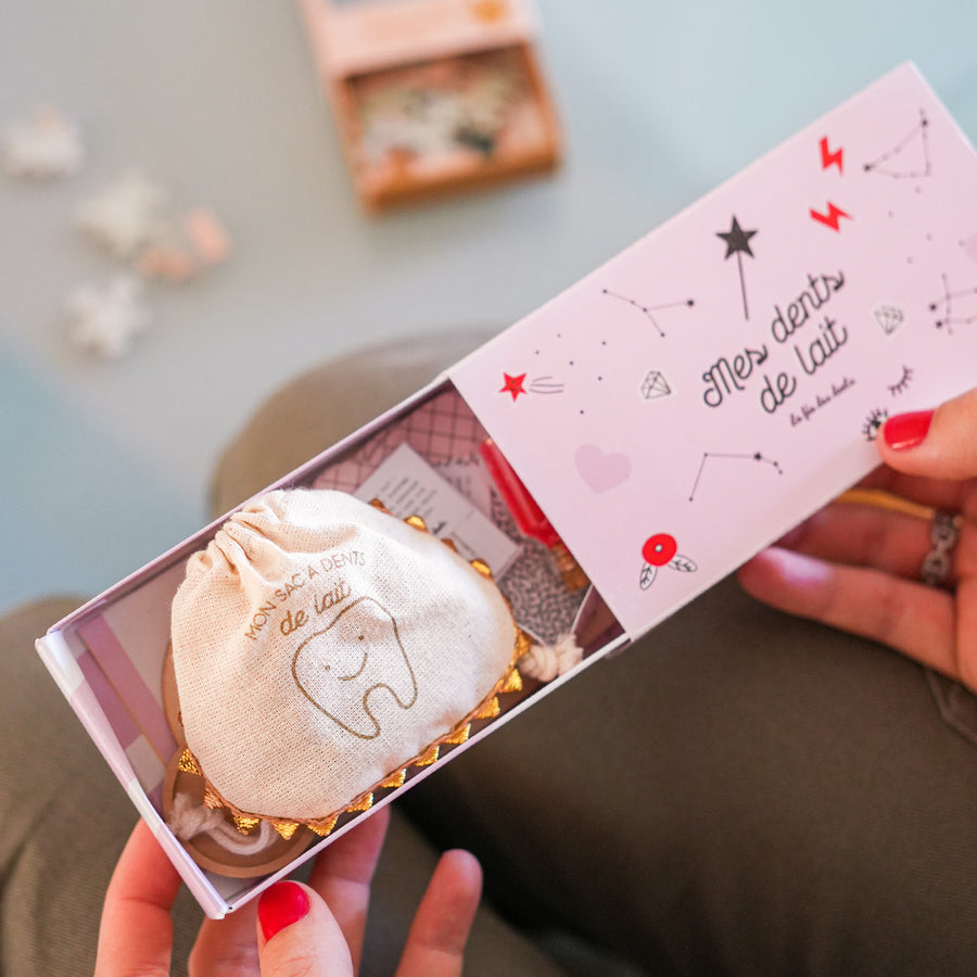 Sac à dent en tissu avec lettres de la fée pour enfants