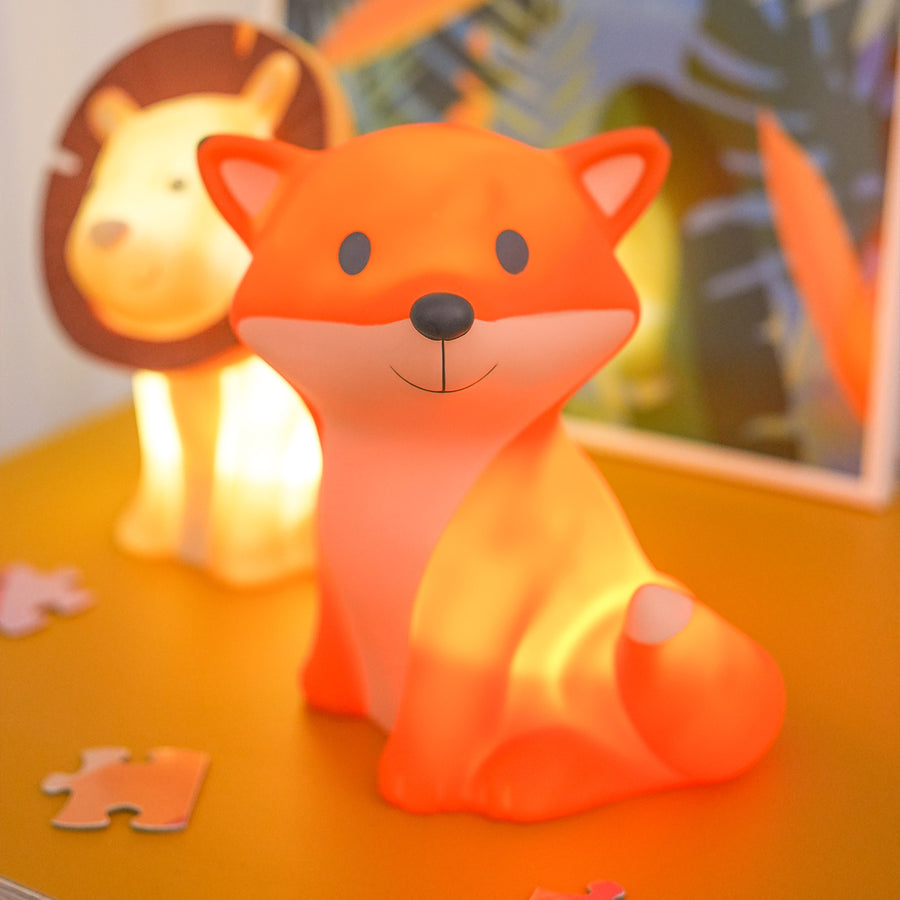 Veilleuse renard avec texture douce et yeux lumineux