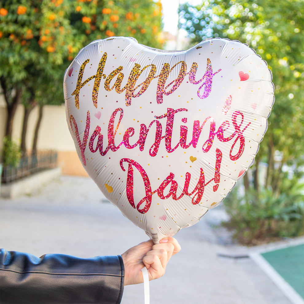 Ballon Happy Valentine's day paillettes