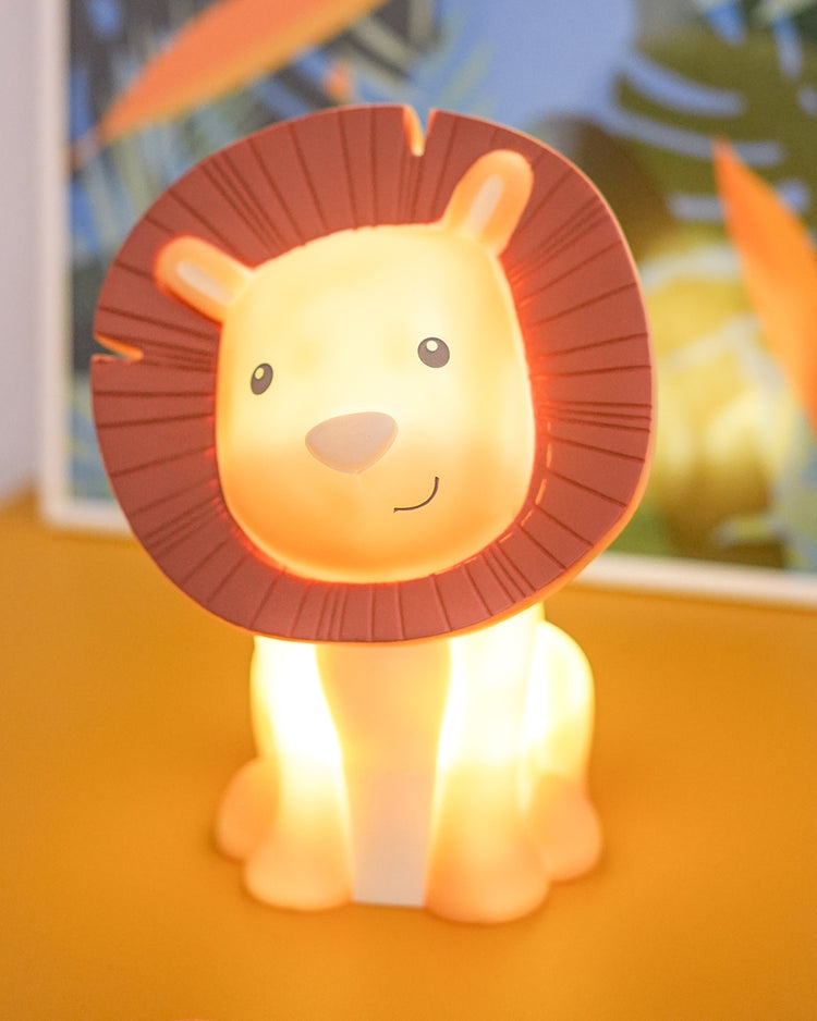 Veilleuse lion avec texture douce et lumière apaisante