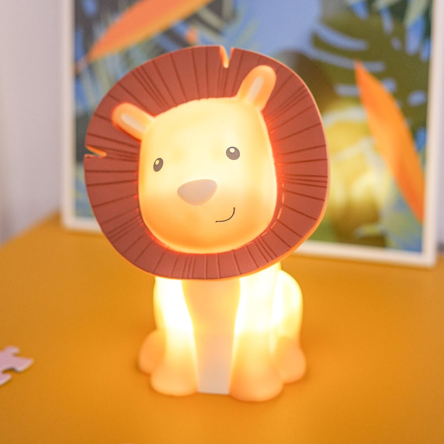 Veilleuse lion avec texture douce et lumière apaisante
