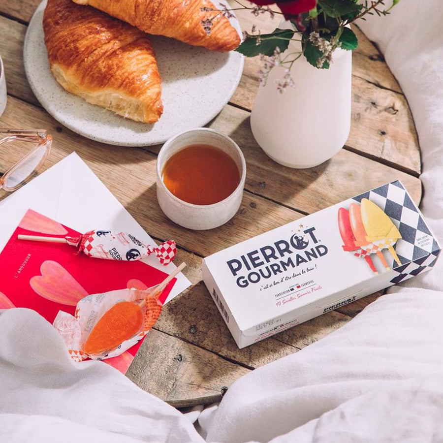 Etuis 10 sucettes saveur fruits Pierrot Gourmand