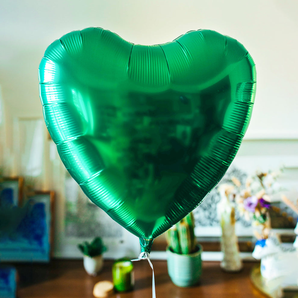 Ballon cœur vert - Mieux que des fleurs