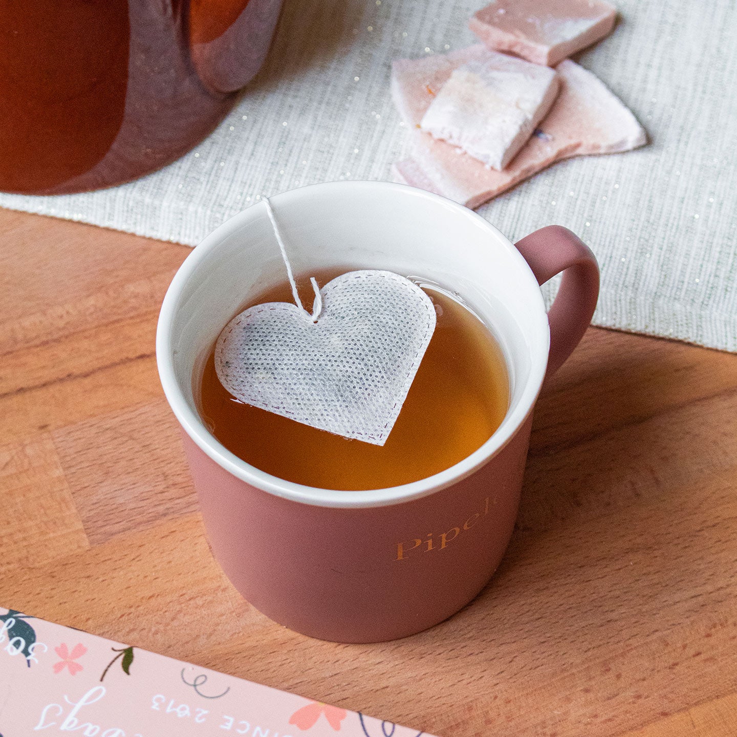 Sachets de thé en forme de cœur