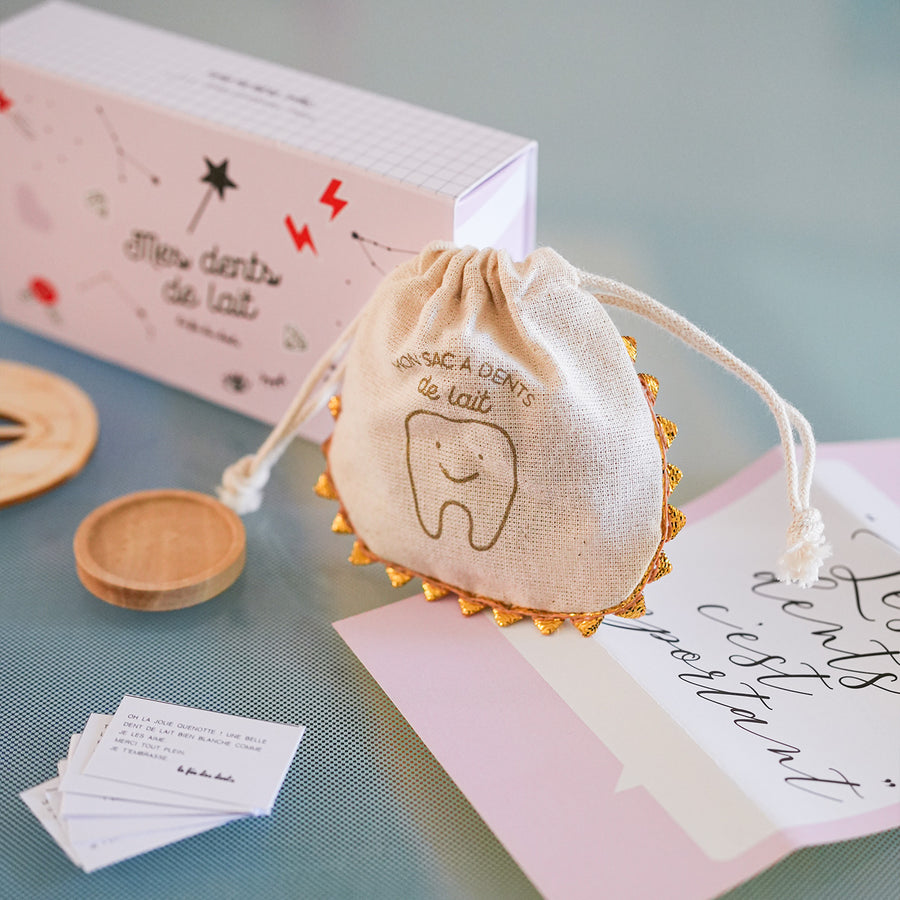 Kit pour dents de lait avec sac en tissu coloré