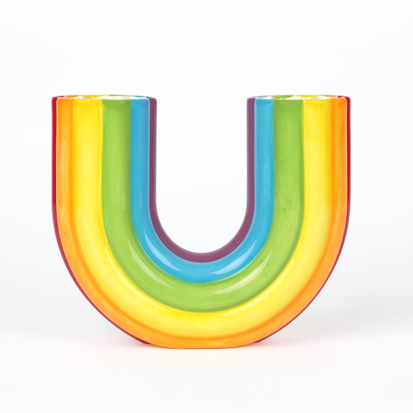 Vase multicolore arc en ciel