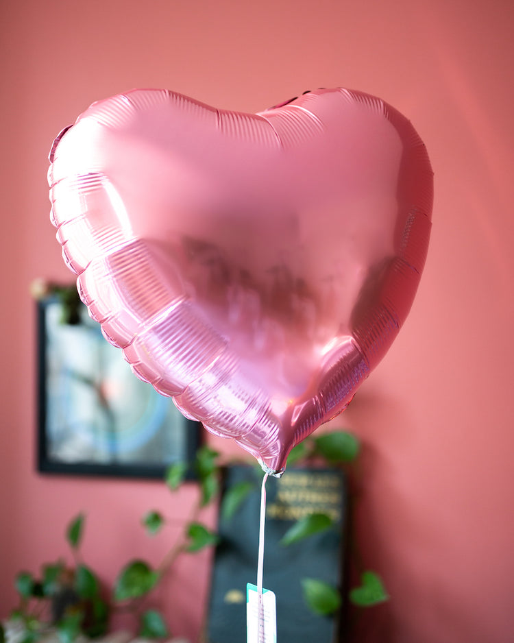 Ballon coeur rose perle pour livraison