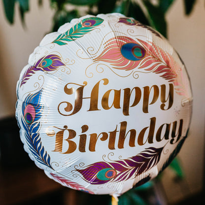 Ballon Happy Birthday Plume - Mieux Que Des Fleurs