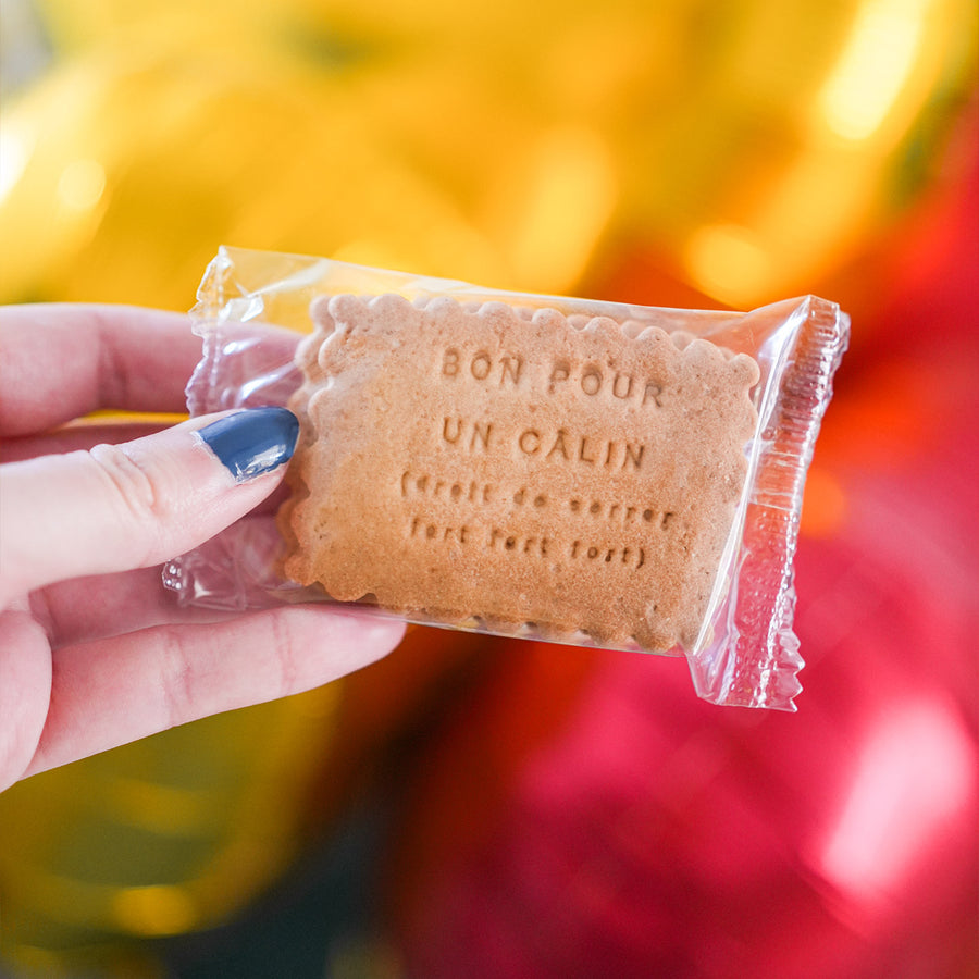 Biscuits à message Je t'aime pour la Saint-Valentin avec un couple d'amoureux