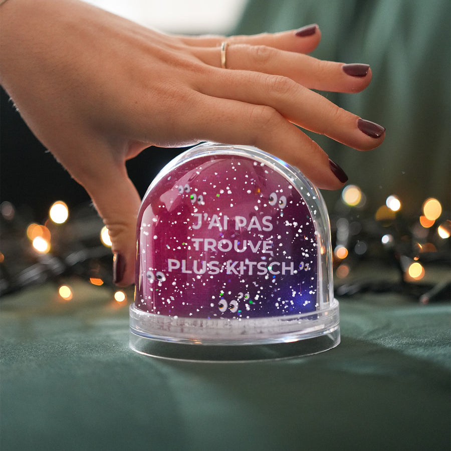 Boule à neige personnalisée avec flocons et message unique