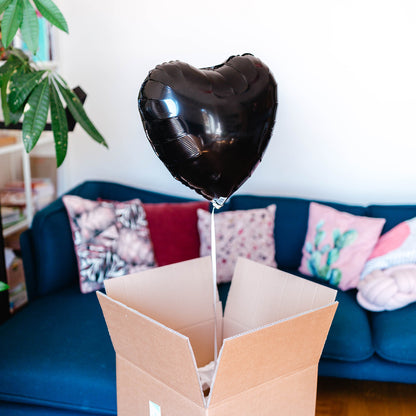 Box Ballon Coeur Noir - Mieux Que Des Fleurs