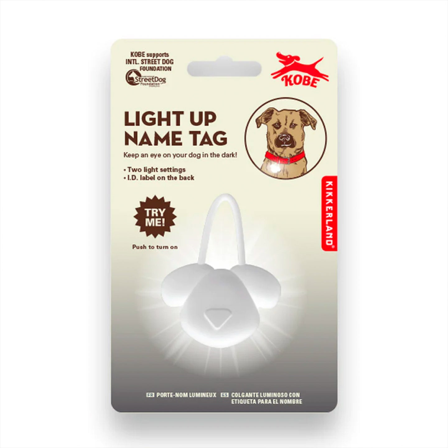 Médaille lumineuse pour chien