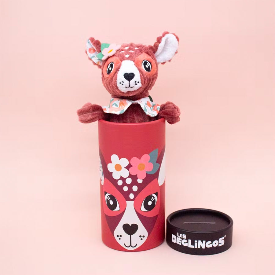 Peluche Mélimélos la biche en velours côtelé doux