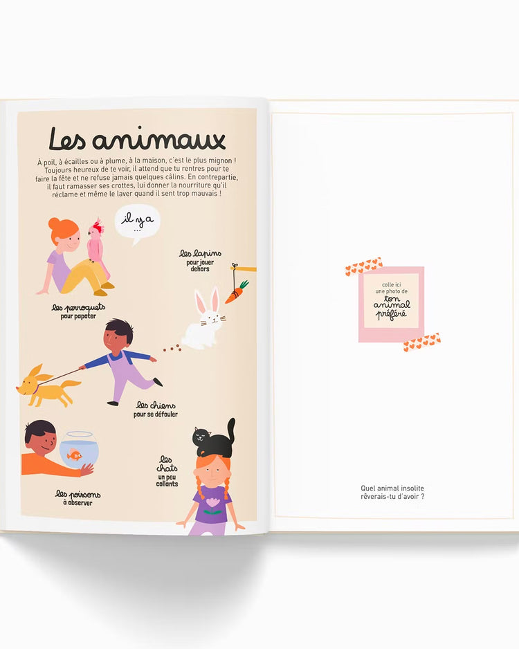 Livre pour enfants avec couverture illustrée et coins arrondis.