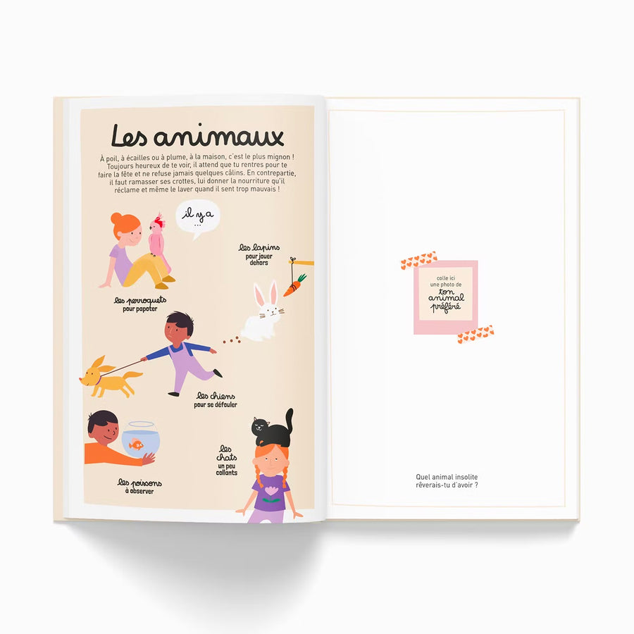 Livre pour enfants avec couverture illustrée et coins arrondis.