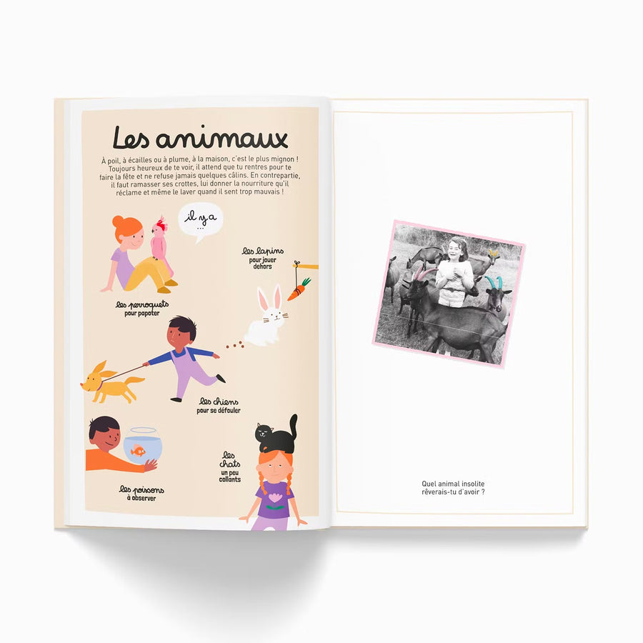Livre pour enfants avec couverture colorée et illustrations ludiques.