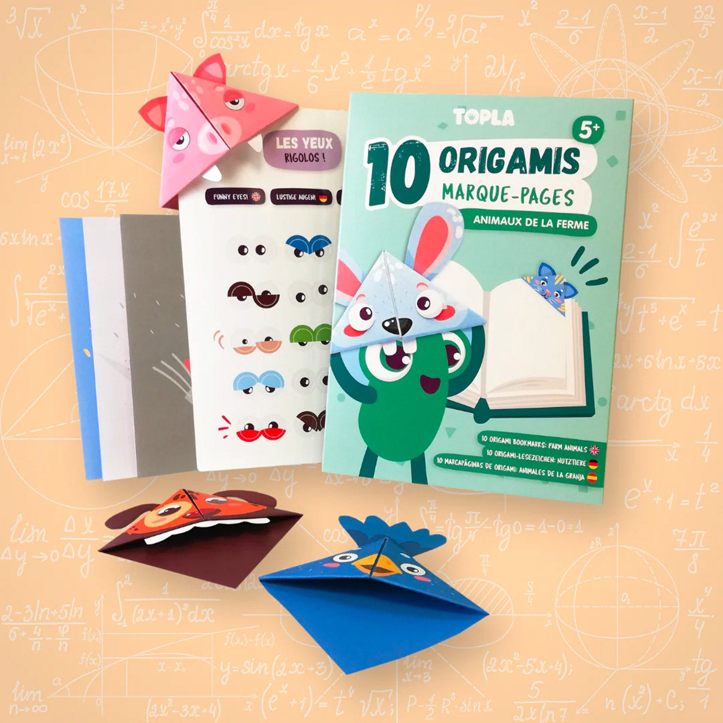 Kit d'origami de 10 marque pages