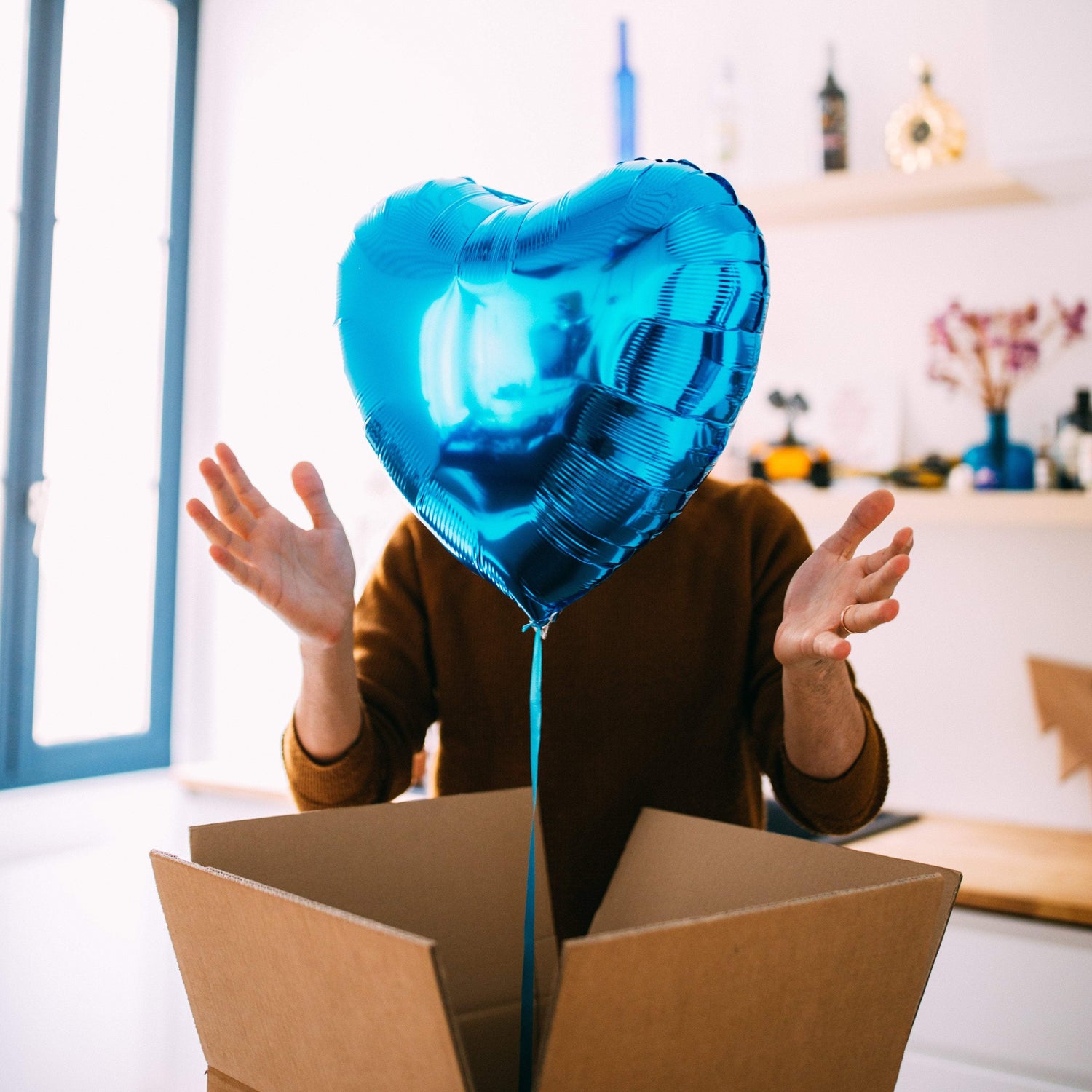 Ballon Coeur Bleu Saphir - Mieux Que Des Fleurs