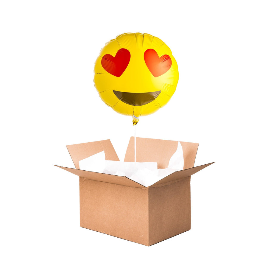 Ballon Emoji Coeurs en forme de coeurs rouges sur fond blanc.