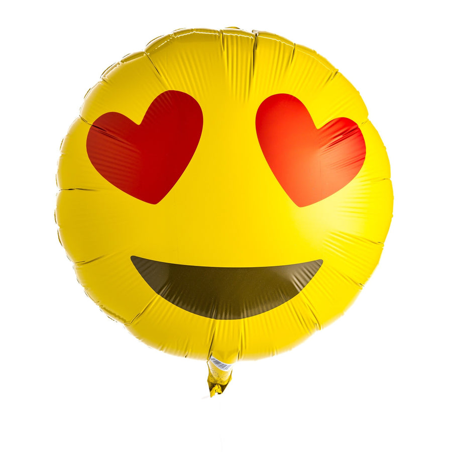 Ballon Emoji Coeurs en forme de coeurs rouges sur fond blanc
