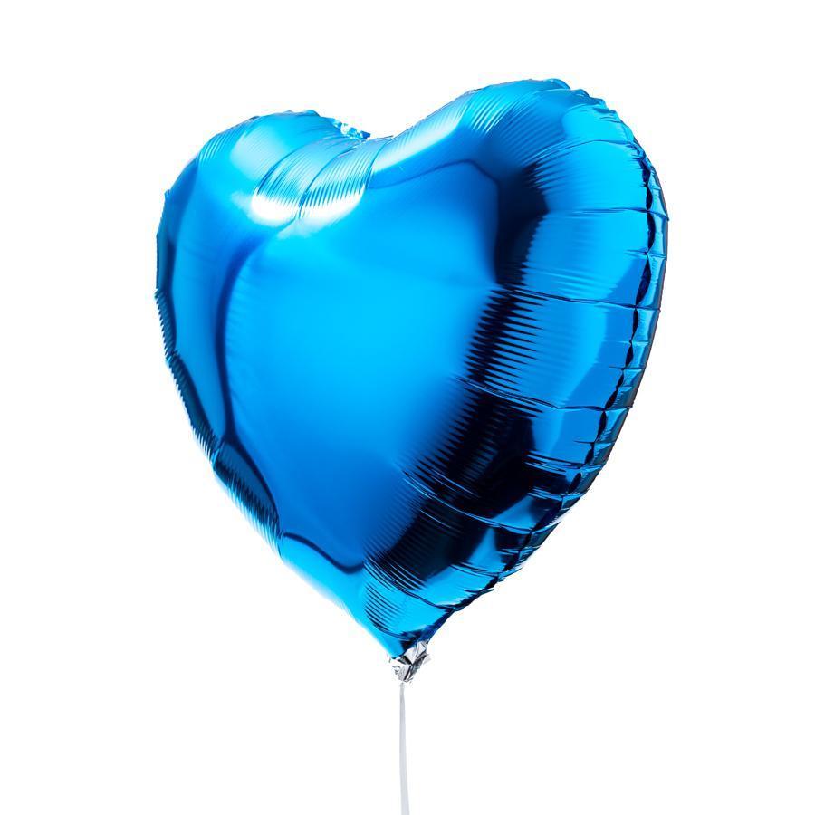 Pack 4 ballons coeurs bleu saphir, idéal pour offrir en cadeau.