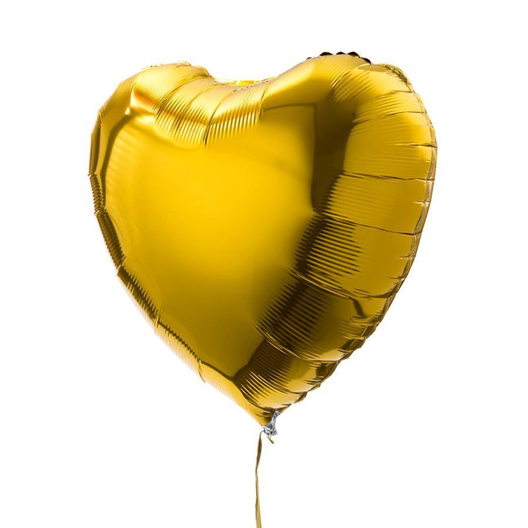Ballon doré en forme de cœur, réutilisable et gonflé.