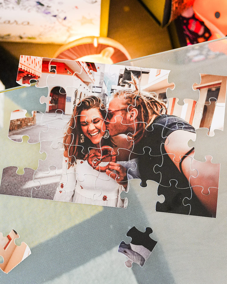 Puzzle personnalisé avec illustration d'un couple.