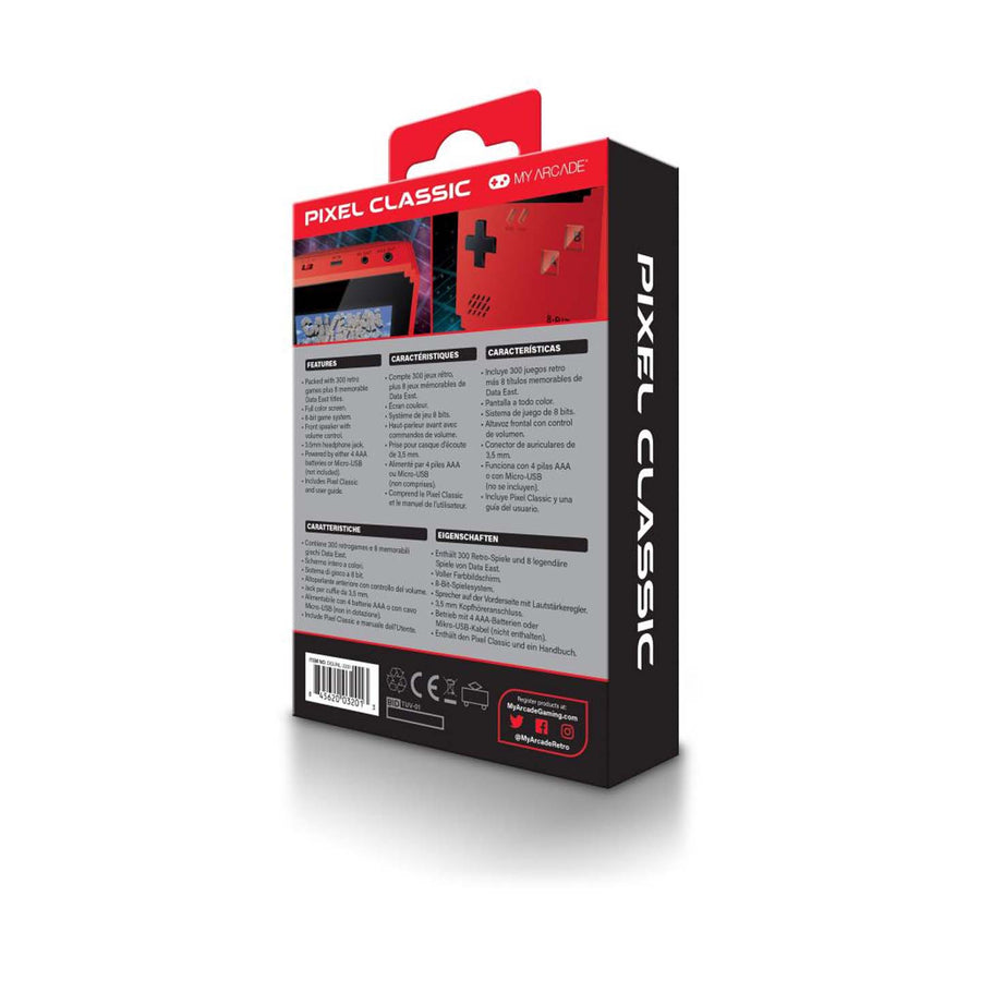 Console de poche vintage en couleur rétro sur fond blanc.